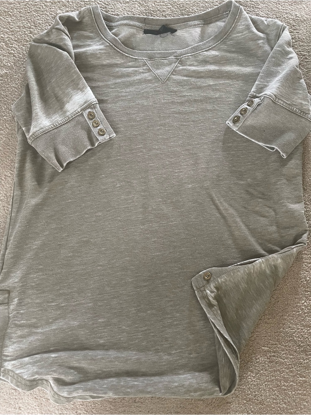 Women’s Olive Green light weight top with button accents